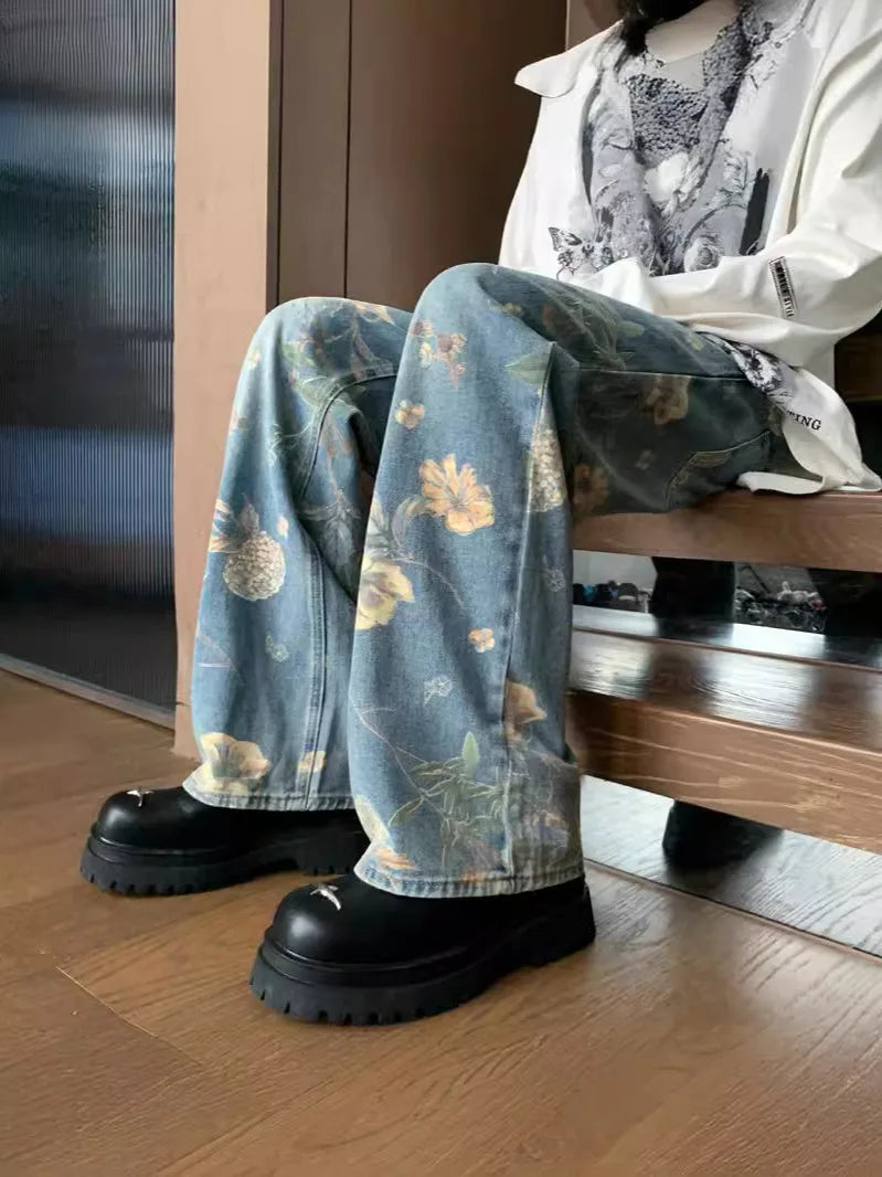 Floral Wide Jeans